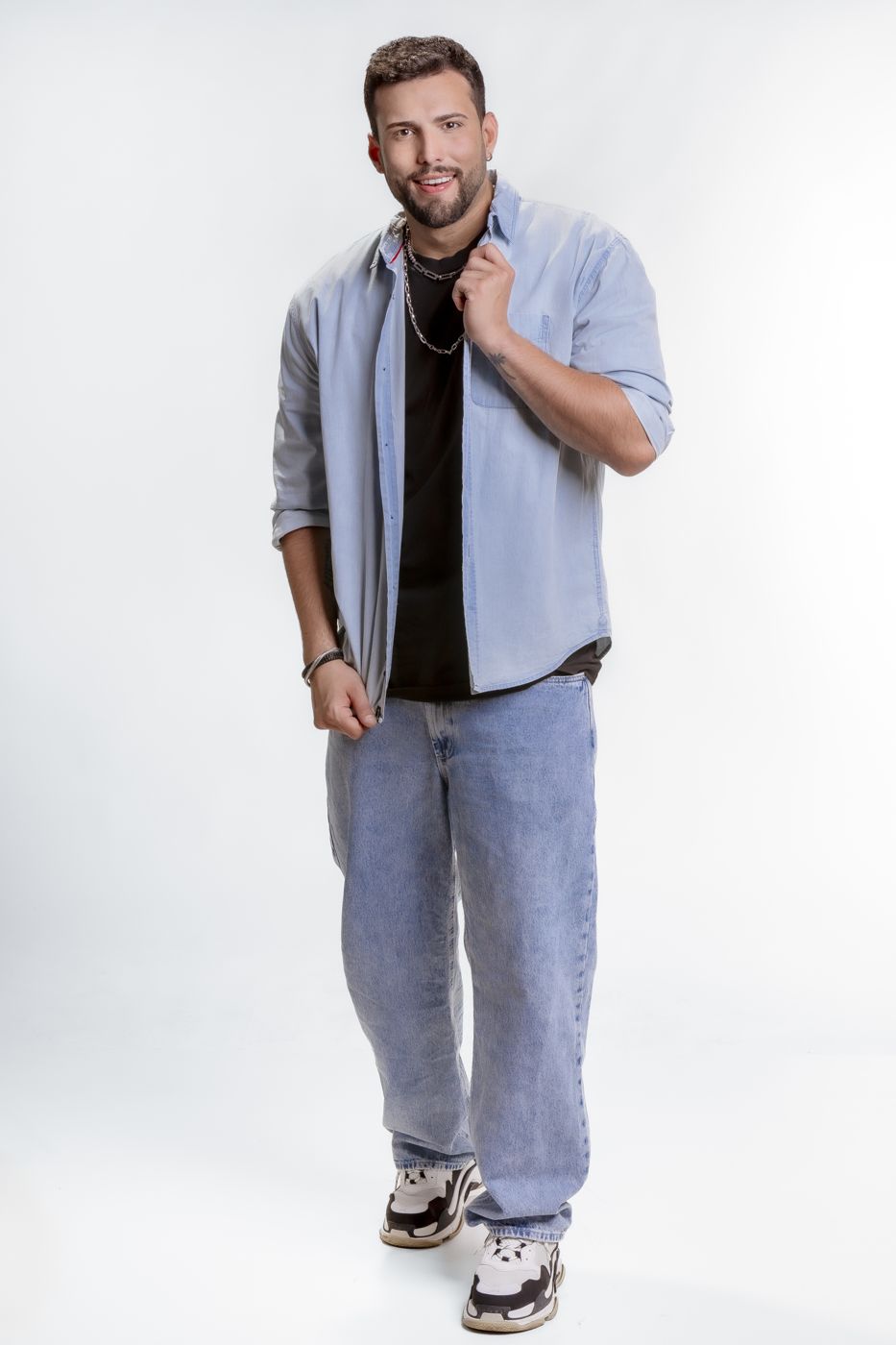 Integrante de camisa jeans